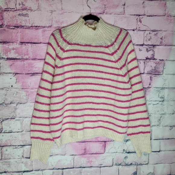 Mersea Sweaters - VOYAGEUR BY MERSEA SALT & SEA TURTLENECK SWEATER CREAN MAGENTA SMALL